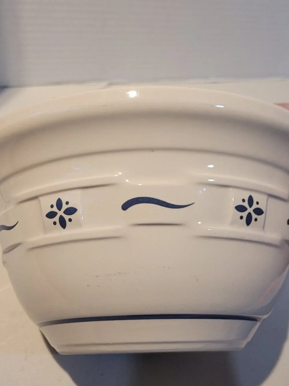 Bowl LONGABERGER POTTERY 8 inches Blue & White Woven Traditions Mixing Bowl